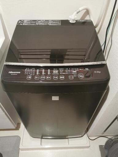 Hisense 全自動洗濯機 HW-G55E5KK(黒)5.5kg 2019年製【取りに来て