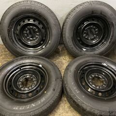 ほぼ未使用【DUNLOP 195/80R15 107/105L LT】夏タイヤ【トヨタ 200系ハイエース 純正ホイール 15インチ 6J6HPCD139.7+35】　(MTE214) クレジットカード QRコード決済可能