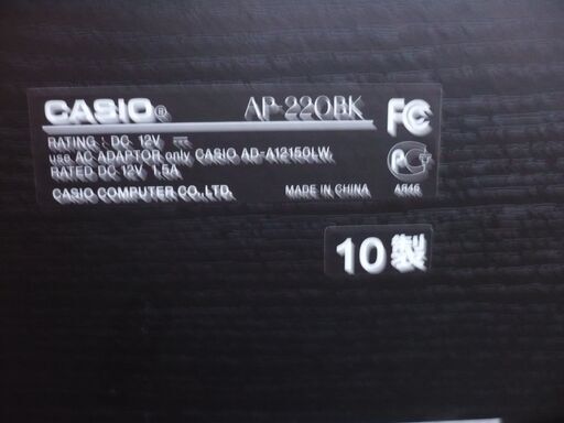 ジモティ来店特価!!!【CASIO】 カシオ 電子ピアノ AP-220BK 2010 J-201