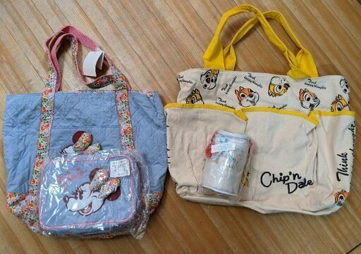 バック２点トートバックマザーバッグ手提げ袋ディズニーストア未使用品新品ポーチ付新品おむつシート付 Bonechiken 村上のバッグ トートバッグ の中古あげます 譲ります ジモティーで不用品の処分