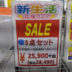 ⭐️新生活応援セット！⭐️  シャープ冷蔵庫 パナソニック洗濯機 ハイアール電子レンジ 0217-02