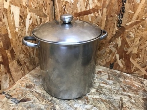 (5496) 調理器具 ステンレス 業務用 寸胴鍋 直径28cm 蓋付き ラーメンなどに！メーカー不明