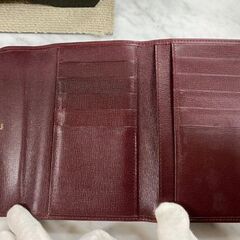 本物 カルティエ マストライン がま口 三つ折り財布 Cartie ボルドー 折財布 約幅15cm×縦10cm×マチ1.5cm ☆ PayPay(ペイペイ)決済可能 ☆ 札幌市 白石区 東札幌 アウトレットモノハウス白石店