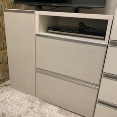 収納付きテレビ台（白）