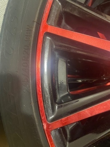 車のパーツ ロクサーニホイール赤タイヤセット大幅値下げします！
