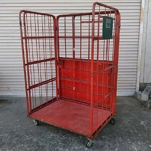 状態良好 スチール製カゴ台車 サイズ約W1100×D800×H1650mm 4輪自在1輪ストッパー付 2台在庫あり 手渡し希望/自社配送可能（配送エリアについてお問い合わせください）