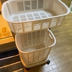 洗濯カゴ 2段ランドリーバスケット