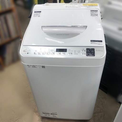 J832 SHARP シャープ 5.5kg洗濯機 3.5kg 乾燥機能付 ES-TX5E 2020年製