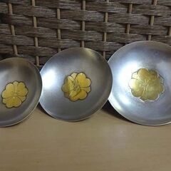 純銀 銀杯 3個セット 総重量306g 昭和三十七年 鹿島建設 永年勤続表彰