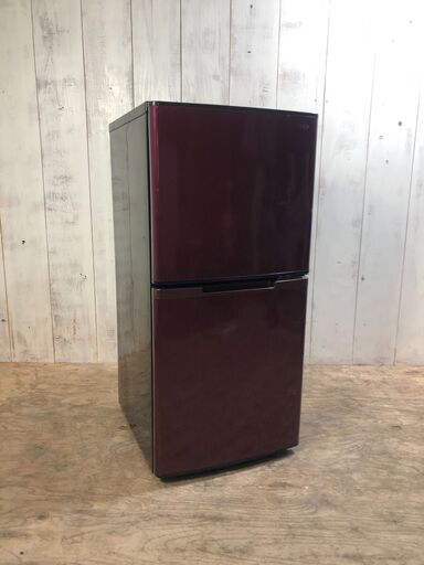 7/8 終 U-ING ノンフロン冷凍冷蔵庫 UR-F123K 2018年製 2ドア 123L ワインレッド ユーイング 菊倉