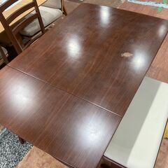 【愛品館市原店】バタフライダイニング4点セット（茶色）【愛市】