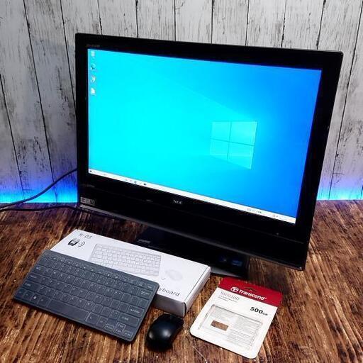 【動作確認済】一体型PC NEC PC-VW770GS6B 新品 SSD 500GB Corei7 2670QM 2.20GHz‐3.10GHz メモリ 8GB 液晶ディスプレイ 23インチ パソコン モニター