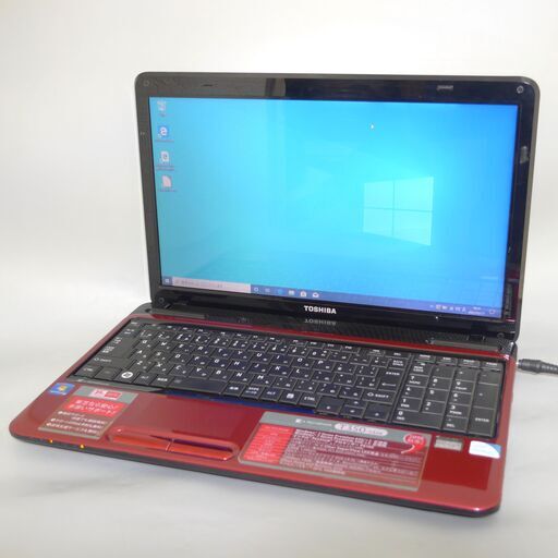 大容量HDD-500G Wi-Fi有 レッド 赤色 ノートパソコン 15.6型 東芝 T350/34AR 中古美品 Pentium 4GB DVDマルチ 無線 Windows10 Office