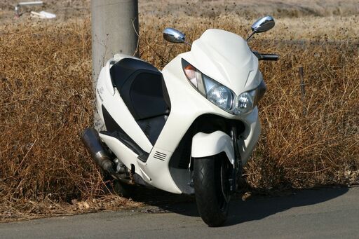 自賠責保険付-埼玉発123】SUZUKIスカイウェイブ250SS白 マフラー