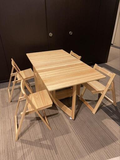 展示品・未使用❗ダイニングセット4人掛けナチュラル伸縮式キャスター付定価約39990円自社配送時代引き可※現金、クレジット、スマホ決済対応※【送料に設置込】