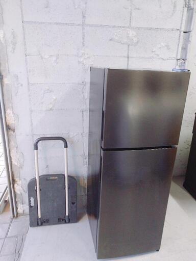 冷蔵庫 (黒、2ドア)maxzen JR138ML01 台車セット