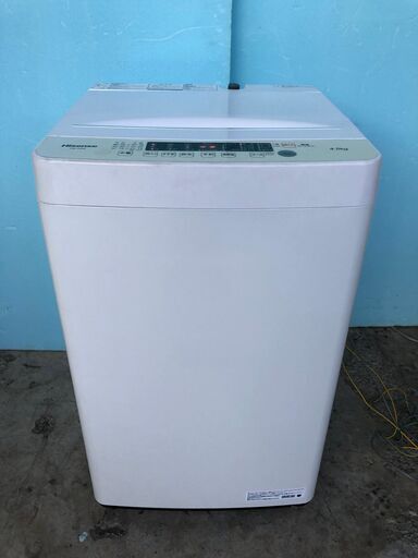 2021年製 美品・高年式 Hisense ハイセンスジャパン 全自動洗濯機 HW-K45E 4.5kg スリム設計 風乾燥 一人暮らし 単身向け