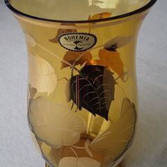 【お値下げ再投稿】　ボヘミアングラス　花瓶　未使用品