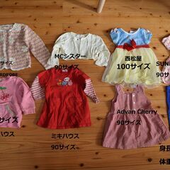 女児服8点　春に活躍　90センチ3着、100センチ2着、110セ...