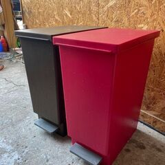 T1507　赤　ブラウン　ゴミ箱　２個セット　４５Lサイズ