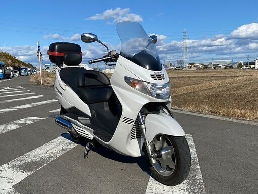 下取り車 自賠責保険付き R4.9.9迄 スズキ スカイウェイブ250 パールホワイト リアボックス CJ42