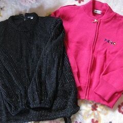 【ネット決済・配送可】値下げ！厚手のセーター2枚組　濃いピンク・...