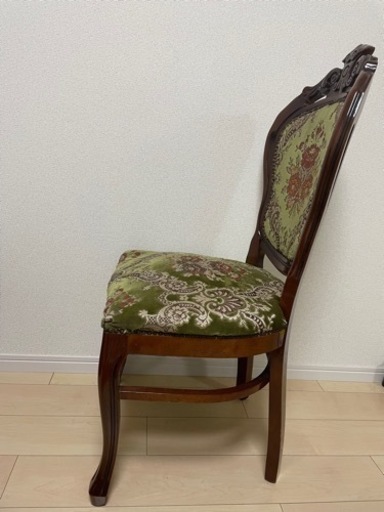 GMGT59○フランスアンティーク サロンチェア 椅子 猫脚 彫刻 刺繍 ファブ-