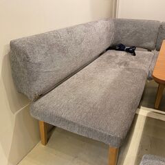 宇都宮でオシャレな家具を探すなら『オトワリバース！』リビングダイニングテーブルセット こたつテーブル 昇降式 ソファ ベンチ 4点セット ライトグレー 中古品