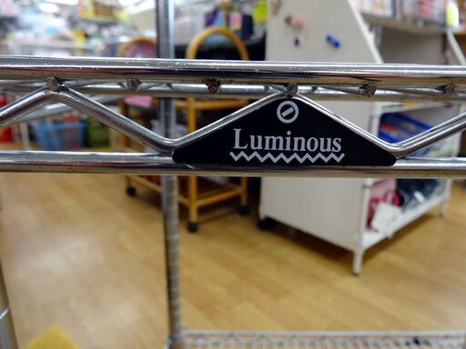 値下げ！Luminous ルミナス 3段アルミラック 幅61㎝ 赤天板 スチール ...