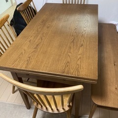 4月末まで】クラッシュゲート ダイニングテーブル 伸長式