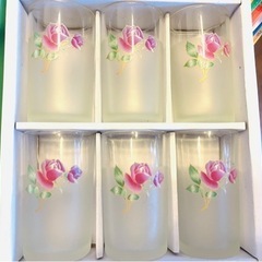 【新品】薔薇のグラス6個セット