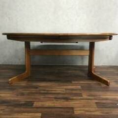 pa1/4 カリモク karimoku エクステンション テーブル 最大200cm 無垢材 キズ有 ダイニングテーブル 伸長式 家具 パーティ 楕円 伸縮