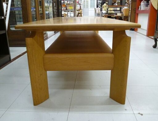 カリモク ローテーブル 幅135×奥行54×高さ40cm 天然木 座卓 センター