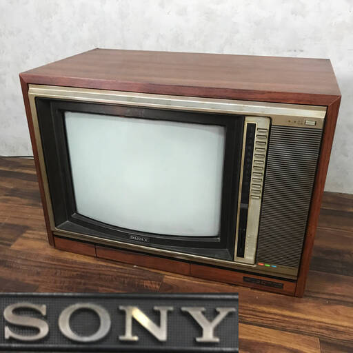 PH7/44　SONY ソニー トリニトロン ブラウン管テレビ KV-18A1 80年製 木製 通電確認 昭和レトロ カラーテレビ 18インチ