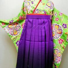 新品　洗える振袖＆紫ぼかしの袴　着物・袴・帯　3点セット
