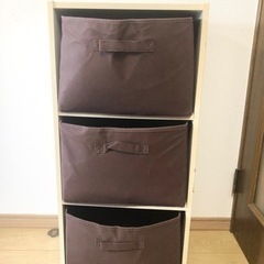 受け渡し予定【無料】3段ボックス　カラーボックス