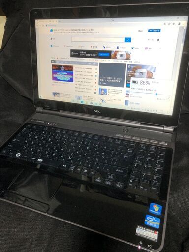 Core i7-2670QM(4コア/8スレッド)/メモリー8G / HDDは750GB / ブルーレイREドライブ搭載 / 大画面15.6インチWXGA (1366x768)省電力LED光沢液晶搭載ノートPC「NEC Lavie LL750/F(PC-LL750FS1SB) クリスタルブラック」Win10 ＆ Office2010インストール済 / 無線LAN搭載　中古美品