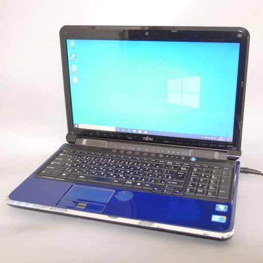大容量HDD-750GB ブルー 青 ノートパソコン 15.6型 富士通 AH700/5B 中古良品 Core i5 4GB Blu-ray 無線 webカメラ Windows10 Office