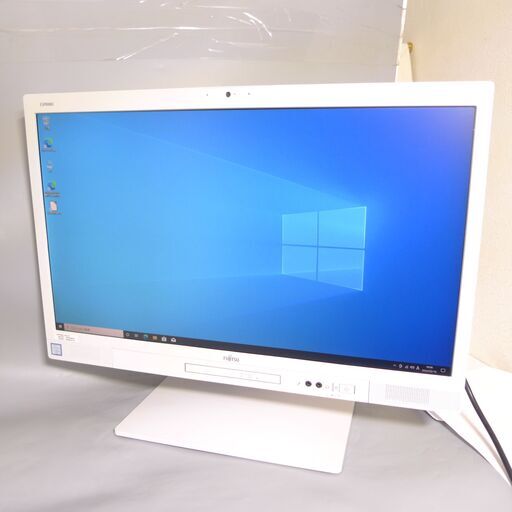 大容量HDD-500G 一体型パソコン 23.8型ワイド 中古美品 富士通 K557/R 第6世代 Core i5 8GB DVD 無線 Bluetooth カメラ Win10 Office