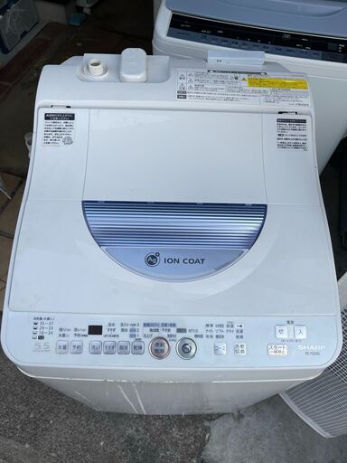 ●SHARP　乾燥機能付き洗濯機 5.5キロ●23区及び周辺地域に無料で配送、設置いたします(当日配送も可能)●ES-TG55L-A　2012年製●SHA-4A