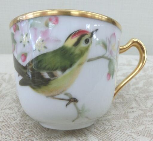 高級洋食器 大倉陶園 野鳥シリーズ カップ＆ソーサー キクイタダキ