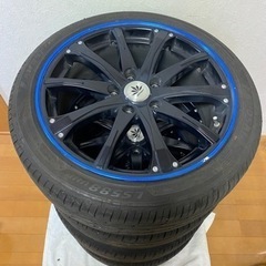 バーンスポーツ ホイールタイヤセット 114.3 17インチ 7J ＋48 夏 205 