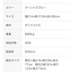 【2/23日限定取引希望】ニトリ　カウチソファー（NポケットA1N HI DR-TBL）