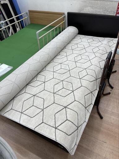 【展示品・未使用】ラグ カーペット 200×250cm アイボリー色  定価・29691円自社配送時代引き可※現金、クレジット、スマホ決済対応※