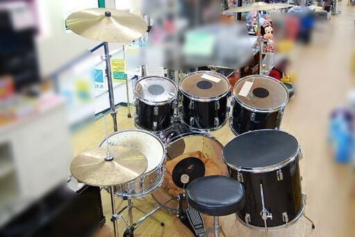 メーカー不明 ドラムセット ツインペダル 打楽器 ワンバス イス付き