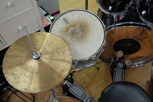 メーカー不明 ドラムセット ツインペダル 打楽器 ワンバス イス付き