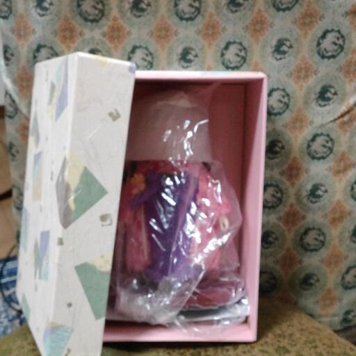 三つ編みおさげの木目込市松人形 紫の袴 引き取りのみ