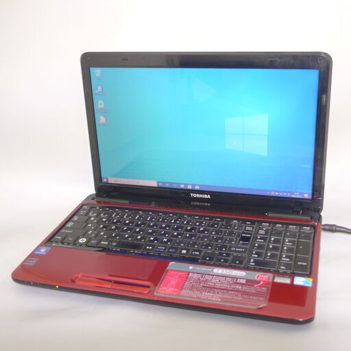 大容量HDD-500G レッド 赤色 ノートパソコン 15.6型 TOSHIBA 東芝 T350/36AR 中古良品 Core i5 4GB DVDマルチ 無線 Windows10 Office