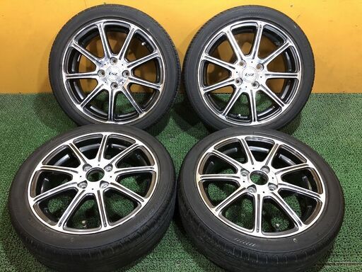 No.712 【再出品】　LSZ　ブラックポリッシュ　15インチホイール 15×5J　4穴 PCD100　タイヤ付　165/50R15　4本セット