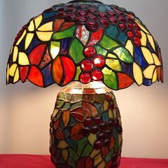 アンティーク ステンドグラスランプ スタンドライト グラスジュエル 3